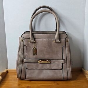Coach Taupe Gray Swagger Frame Satchel